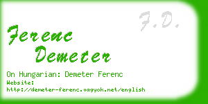 ferenc demeter business card